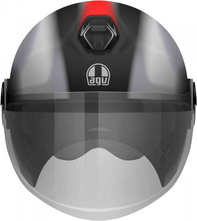 Мотошлем открытый AGV Eteres Levanto Черный/Серебристый/Красный 18468001-020-XS