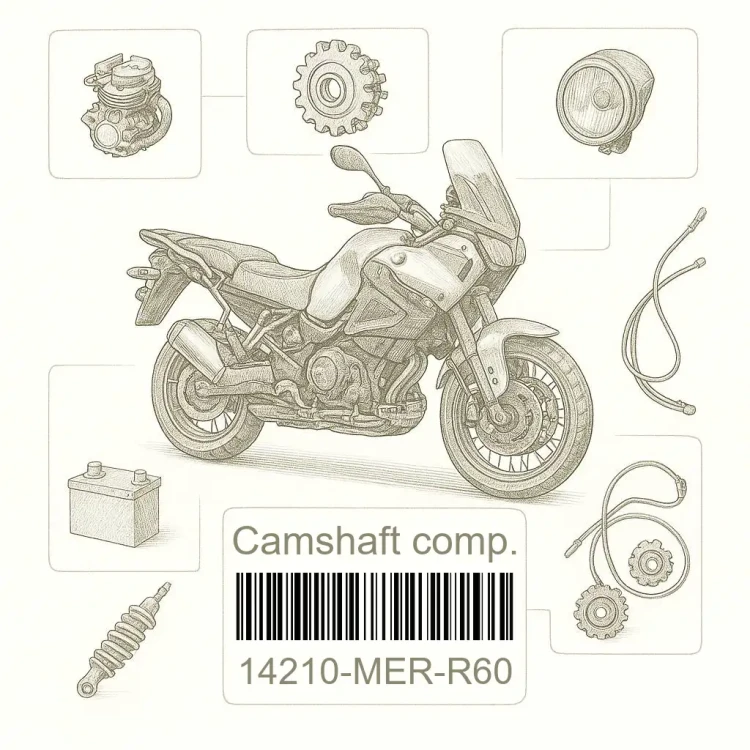 14210-MER-R60 Camshaft comp., Honda Номер детали 14210-MER-R60, 14210MERR60