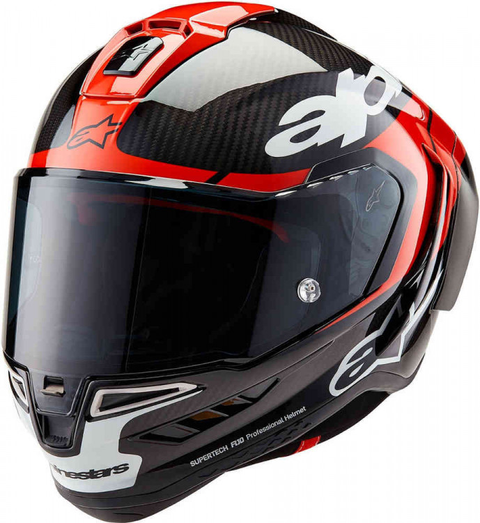 Мотошлем интеграл Alpinestars Supertech R10 Element Carbon Черный/Красный/Белый 8200324-1363-XS