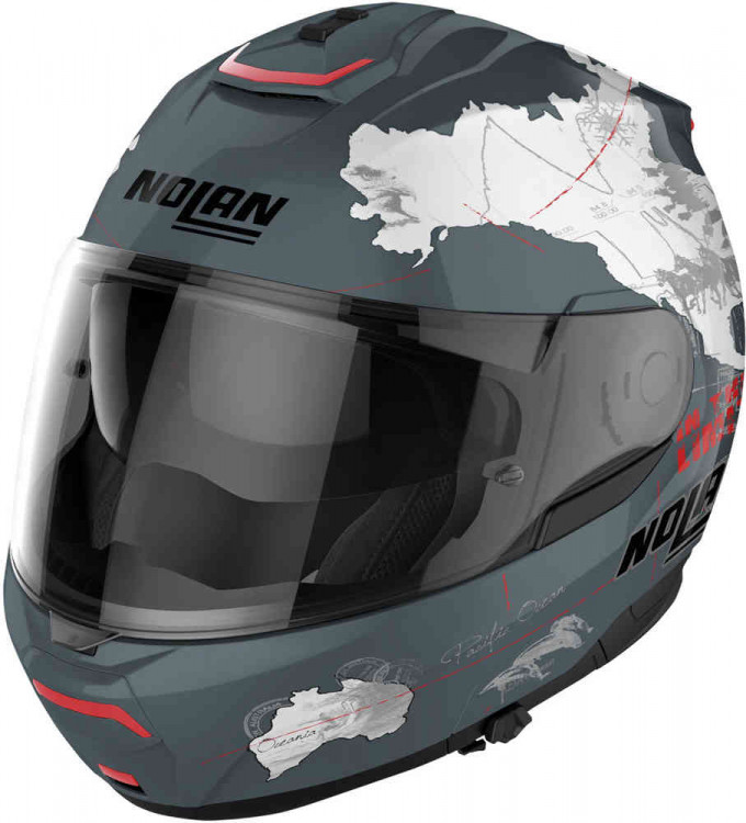 Мотошлем модуляр Nolan N100-6 Legend Carlos Checa N-Com Серый/Белый N160007470309