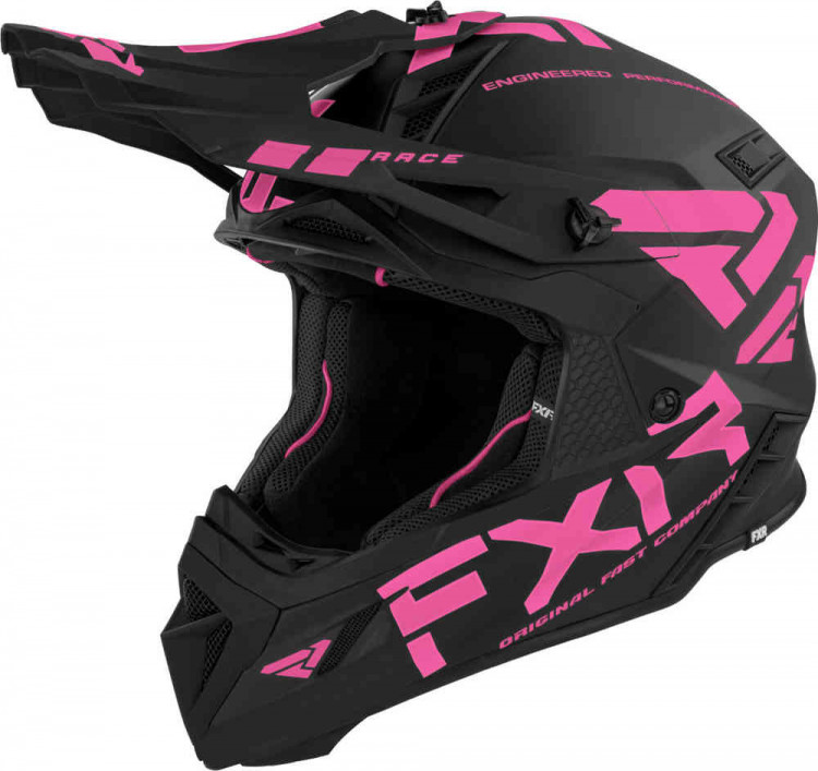 Мотошлем для мотокросса и эндуро FXR Helium Race Div 2023 Черный/Розовый 230663-1094-16