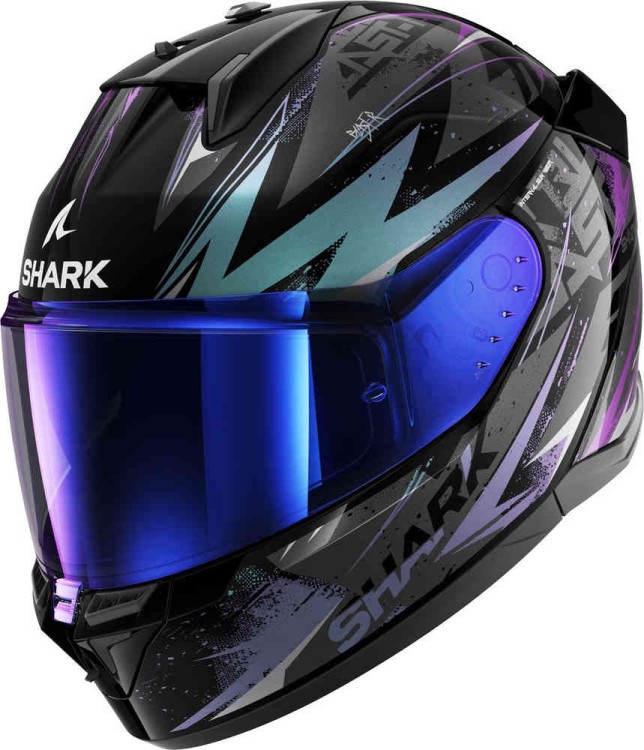 Мотошлем интеграл Shark D-Skwal 3 Blast-R Черный/Зеленый/Синий HE0920E-KGX-XS