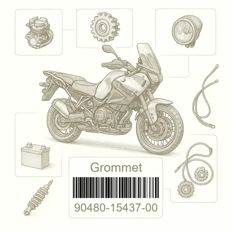 90480-15437-00 Grommet, Yamaha Номер детали 90480-15437-00, 904801543700, 90480-15437, 9048015437, 90480 15437