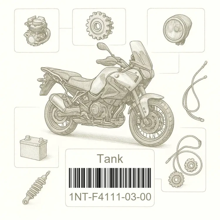 1NT-F4111-03-00 Tank, Fuel, Yamaha Номер детали 1NT-F4111-03-00, 1NTF41110300, 1NT-F4111-03, 1NTF411103, 1NT F4111 03