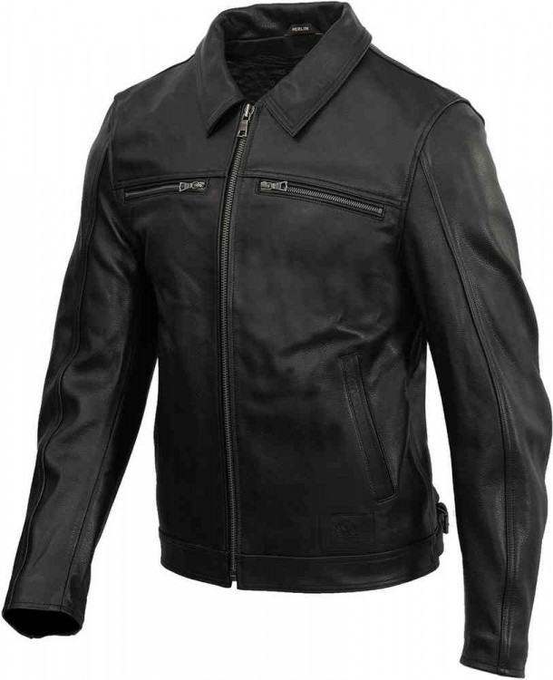 Мотокуртка кожаная мужская Merlin Kingsbury D3O  MPL067-BLK-48