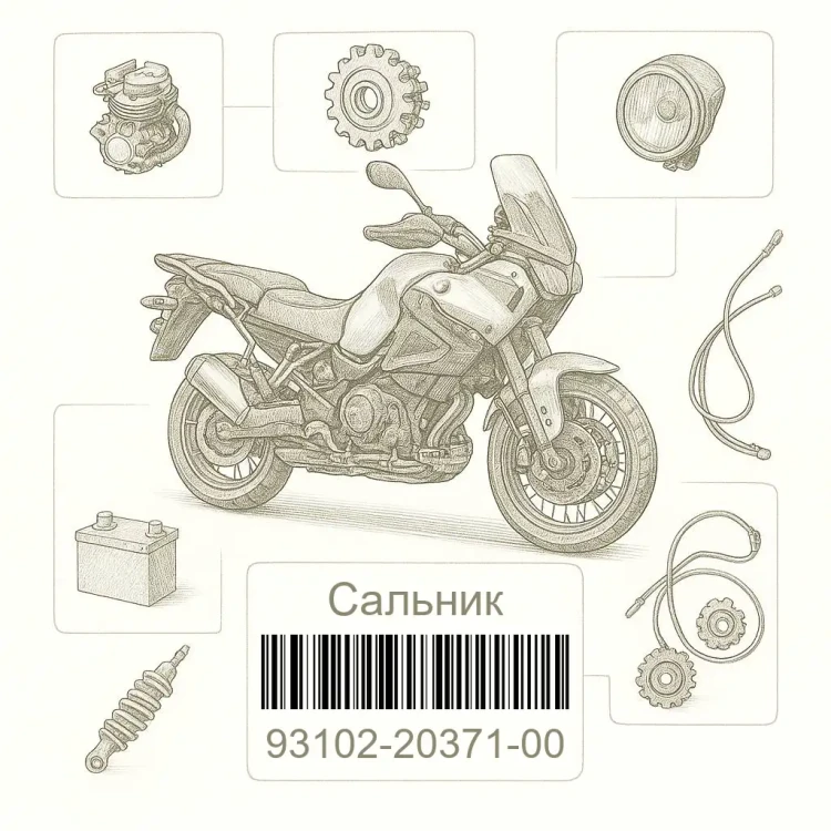 93102-20371-00 Сальник, Yamaha Номер детали 93102-20371-00, 931022037100, 93102-20371, 9310220371, 93102 20371