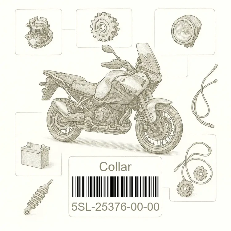 5SL-25376-00-00 Collar, Yamaha Номер детали 5SL-25376-00-00, 5SL253760000, 5SL-25376-00, 5SL2537600, 5SL 25376 00