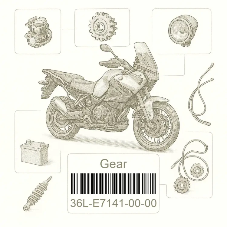 36L-E7141-00-00 Gear, 4Th Pinion, Yamaha Номер детали 36L-E7141-00-00, 36LE71410000, 36L-E7141-00, 36LE714100, 36L E7141 00