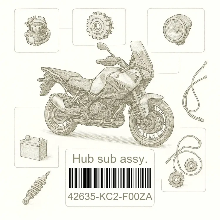 42635-KC2-F00ZA Hub sub assy., Honda Номер детали 42635-KC2-F00ZA, 42635KC2F00ZA
