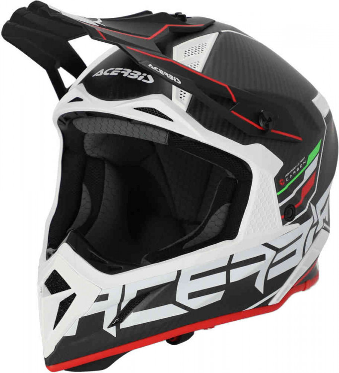 Мотошлем для мотокросса и эндуро Acerbis Steel Carbon 2023 Черный/Красный 0025047.323.061
