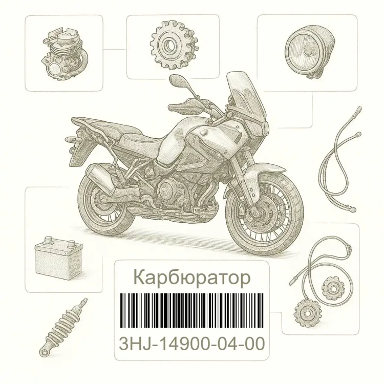 3HJ-14900-04-00 Карбюратор, Yamaha Номер детали 3HJ-14900-04-00, 3HJ149000400, 3HJ-14900-04, 3HJ1490004, 3HJ 14900 04