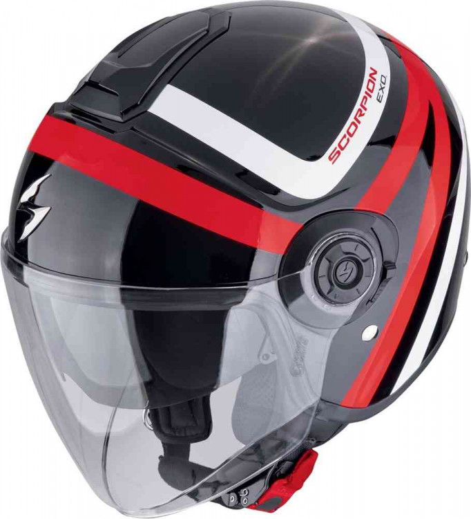 Мотошлем открытый Scorpion EXO-City II Riva Черный/Красный 183-488-24-02