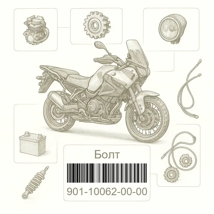 901-10062-00-00 Болт, Yamaha Номер детали 901-10062-00-00, 901100620000, 901-10062-00, 9011006200, 901 10062 00