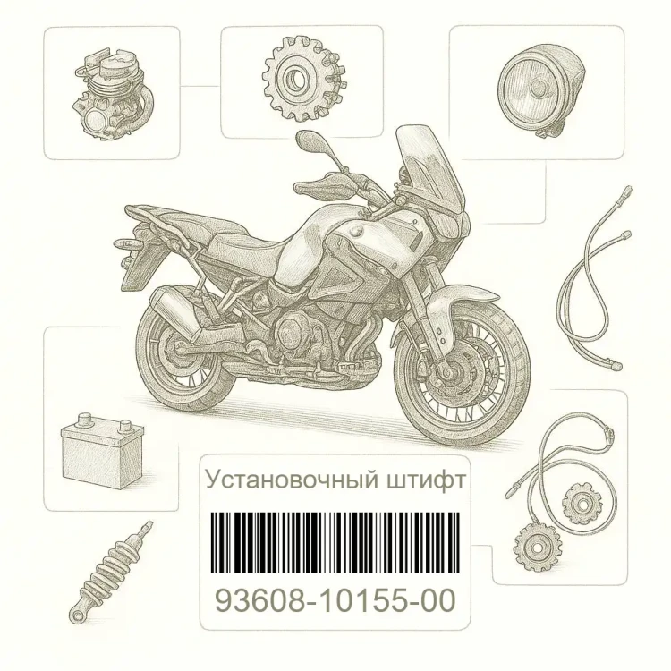 93608-10155-00 Установочный штифт, Yamaha Номер детали 93608-10155-00, 936081015500, 93608-10155, 9360810155, 93608 10155