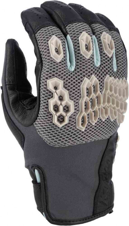 Мотоперчатки для города, спорта и туринга Klim Baja S4 2025 perforated Mesh Leather/Textile Enduro Motorcycle Gloves Темно-серый/Черный 4063-001-120-628