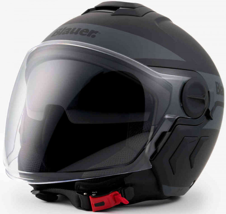 Мотошлем открытый Blauer Demi Jet DJ-01 Graphic B Черный 12CBKHU40119-H00046-H07-XS