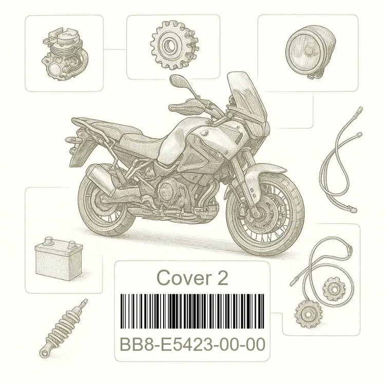 BB8-E5423-00-00 Cover 2, Yamaha Номер детали BB8-E5423-00-00, BB8E54230000, BB8-E5423-00, BB8E542300, BB8 E5423 00