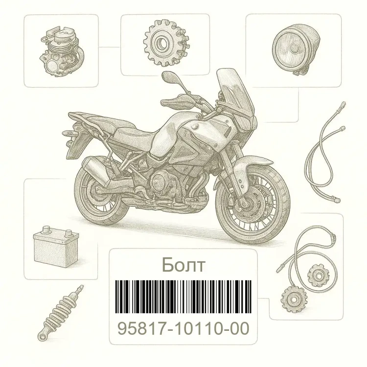 95817-10110-00 Болт, Yamaha Номер детали 95817-10110-00, 958171011000, 95817-10110, 9581710110, 95817 10110