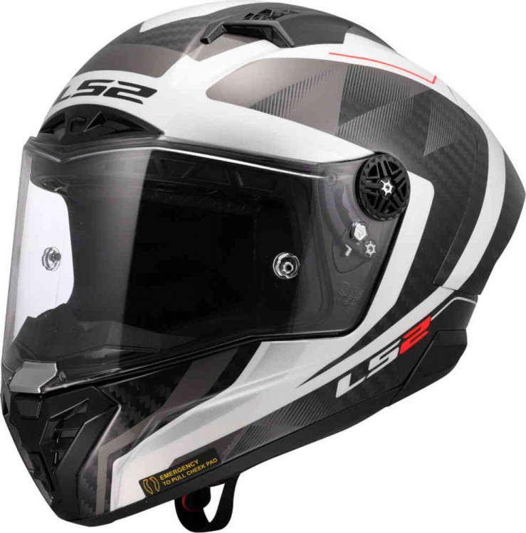 Мотошлем интеграл LS2 FF805 Thunder GP Raute Carbon Белый/Серый 168055766S