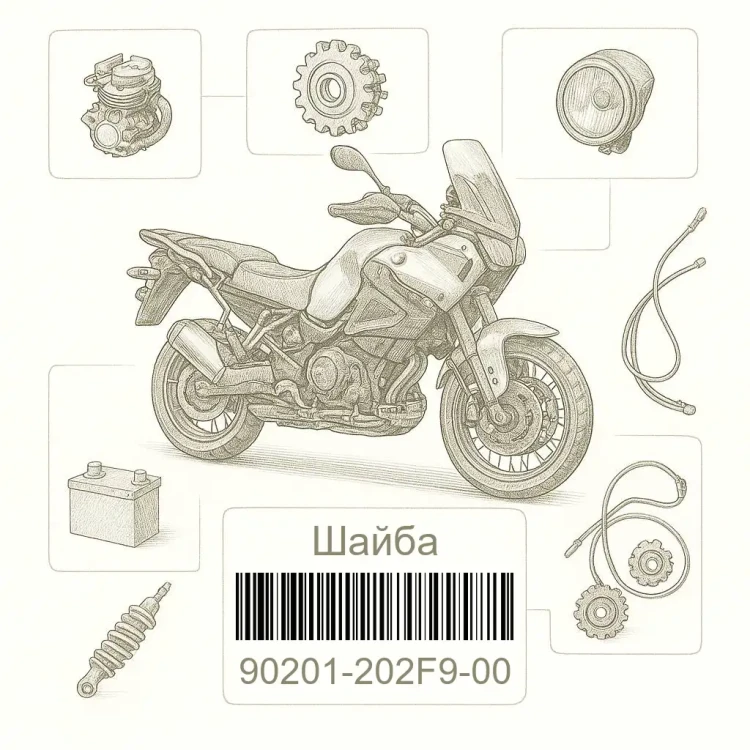 90201-202F9-00 Шайба, Yamaha Номер детали 90201-202F9-00, 90201202F900, 90201-202F9, 90201202F9, 90201 202F9