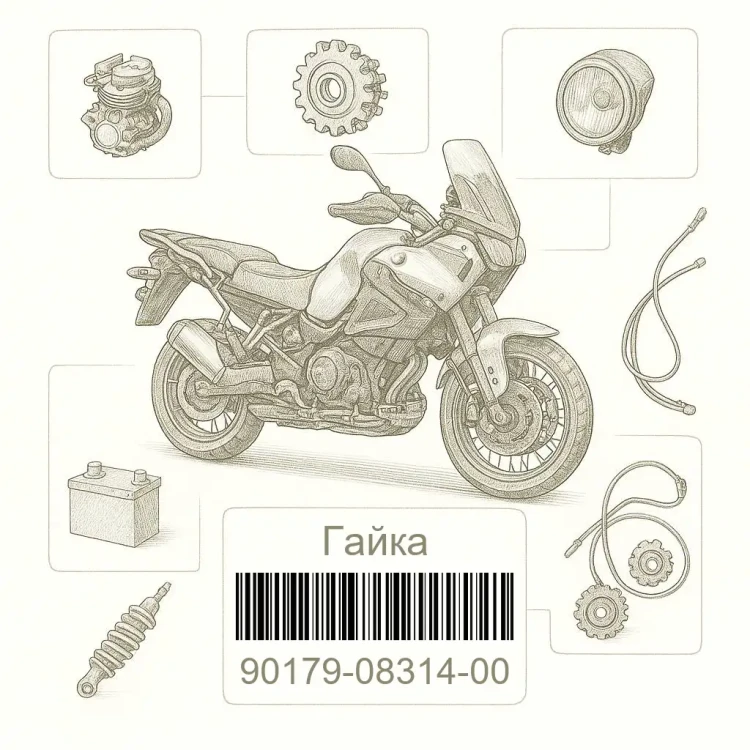 90179-08314-00 Гайка, Yamaha Номер детали 90179-08314-00, 901790831400, 90179-08314, 9017908314, 90179 08314