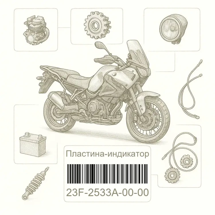 23F-2533A-00-00 Пластина-индикатор, Yamaha Номер детали 23F-2533A-00-00, 23F2533A0000, 23F-2533A-00, 23F2533A00, 23F 2533A 00