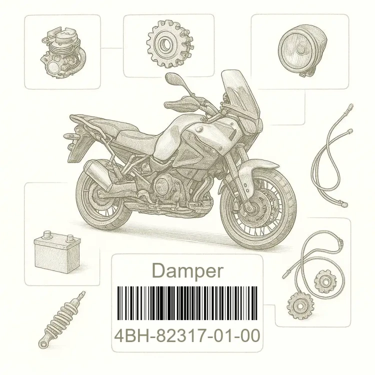 4BH-82317-01-00 Damper, Ignition Coil, Yamaha Номер детали 4BH-82317-01-00, 4BH823170100, 4BH-82317-01, 4BH8231701, 4BH 82317 01