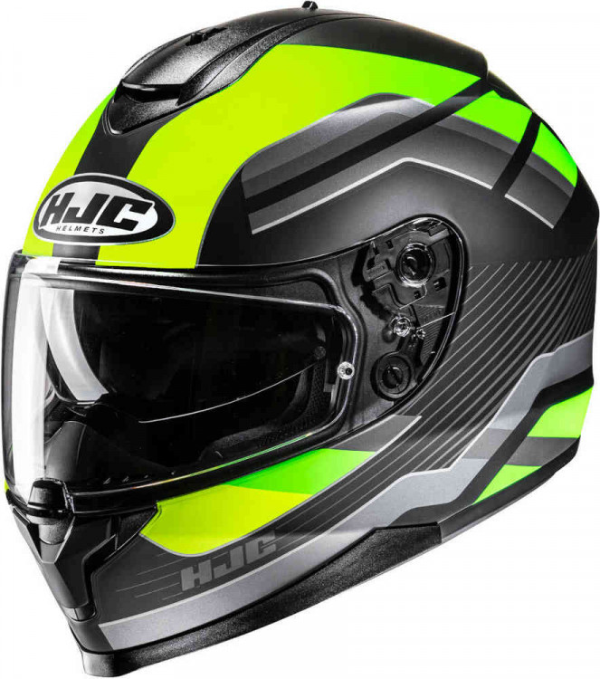 Мотошлем интеграл HJC C70N Belis черный/жёлтый/зелёный 18477306