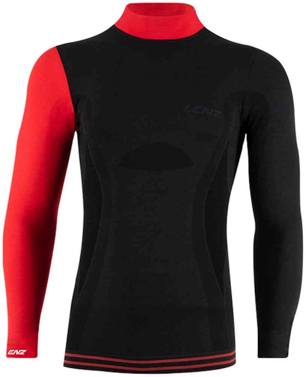 термобелье - майка Lenz 6.0 Merino Turtle Neck Черный/Красный 294-23