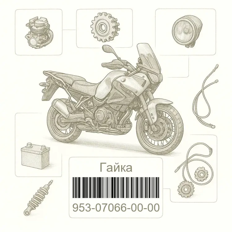 953-07066-00-00 Гайка, Yamaha Номер детали 953-07066-00-00, 953070660000, 953-07066-00, 9530706600, 953 07066 00