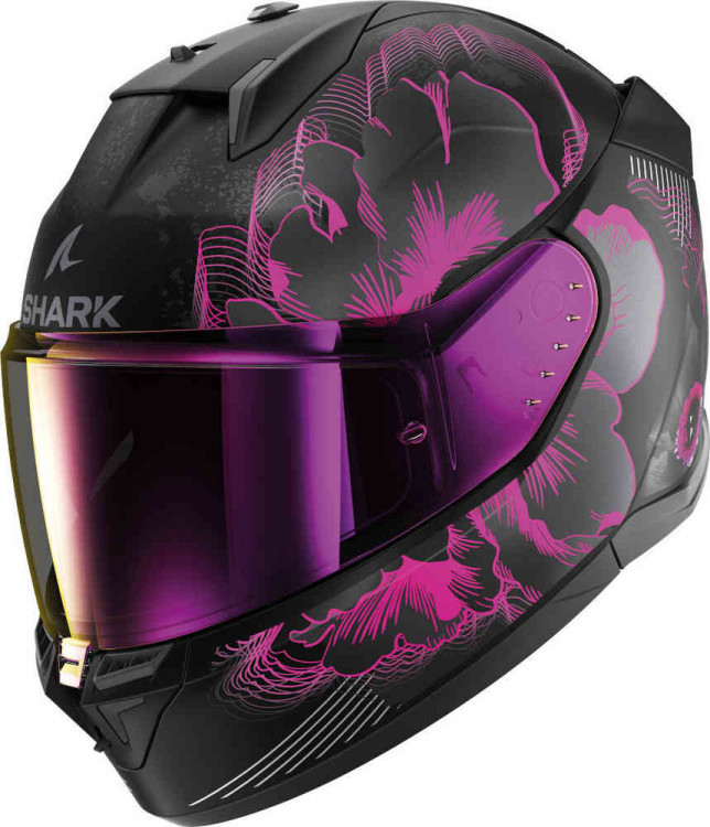 Мотошлем интеграл Shark D-Skwal 3 Mayfer Черный матовый/фиолетовый HE0927E-KVA-XS