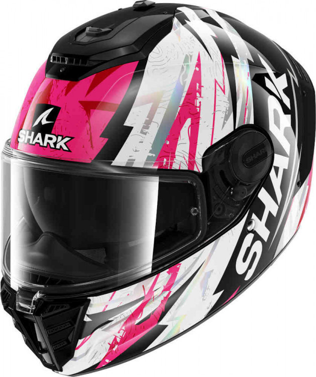 Мотошлем интеграл Shark Spartan RS Hibolt Черный/Белый/Розовый HE8119E-KVU-XS