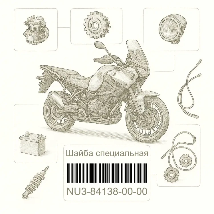 NU3-84138-00-00 Шайба специальная, Yamaha Номер детали NU3-84138-00-00, NU3841380000, NU3-84138-00, NU38413800, NU3 84138 00