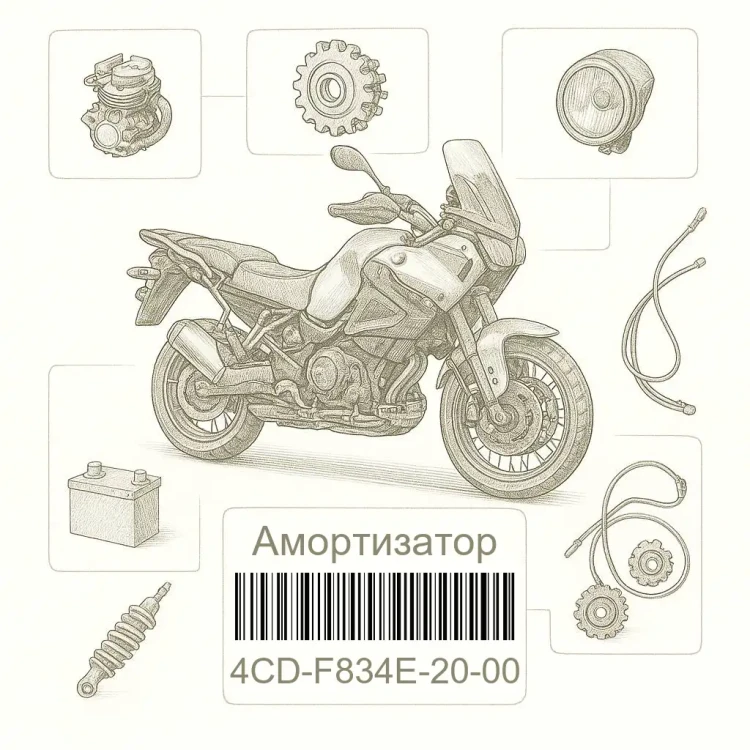 4CD-F834E-20-00 Амортизатор, Yamaha Номер детали 4CD-F834E-20-00, 4CDF834E2000, 4CD-F834E-20, 4CDF834E20, 4CD F834E 20
