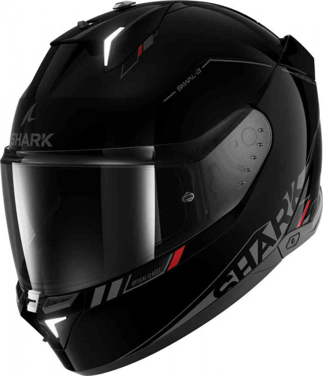 Мотошлем интеграл Shark Skwal i3 Blank SP Черный/Серый/Красный HE0810E-KAR-M