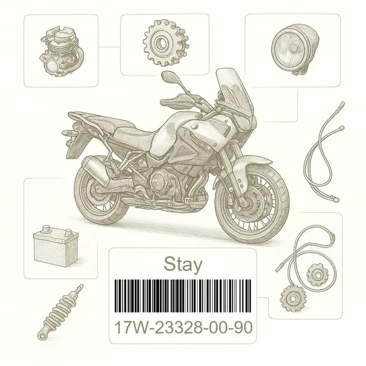 17W-23328-00-90 Stay, Flasher 2, Yamaha Номер детали 17W-23328-00-90, 17W233280090
