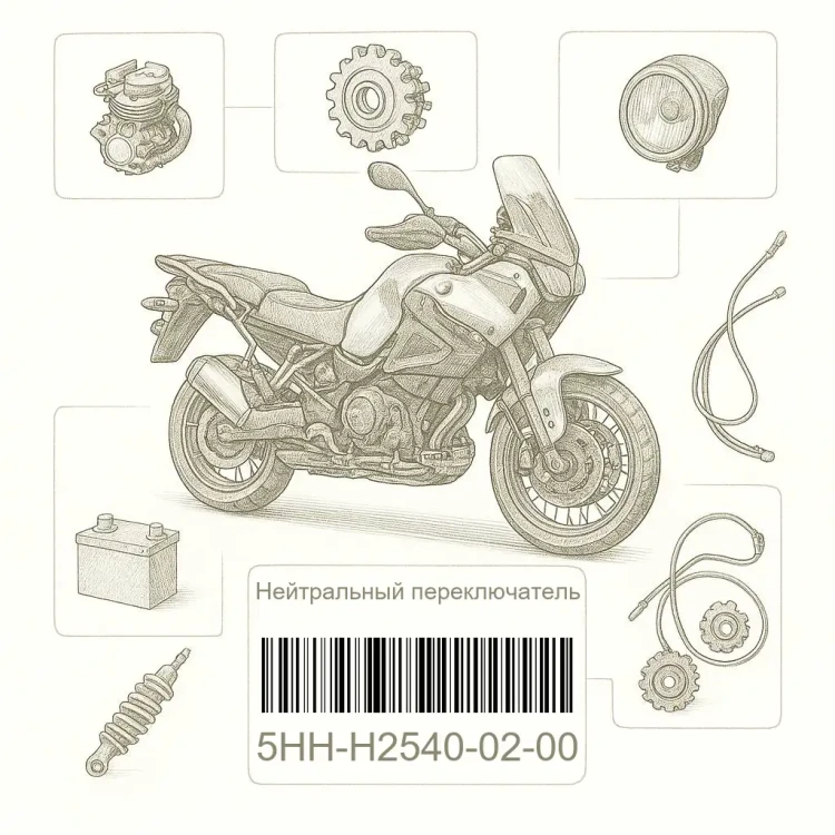 5HH-H2540-02-00 Нейтральный переключатель, Yamaha Номер детали 5HH-H2540-02-00, 5HHH25400200, 5HH-H2540-02, 5HHH254002, 5HH H2540 02