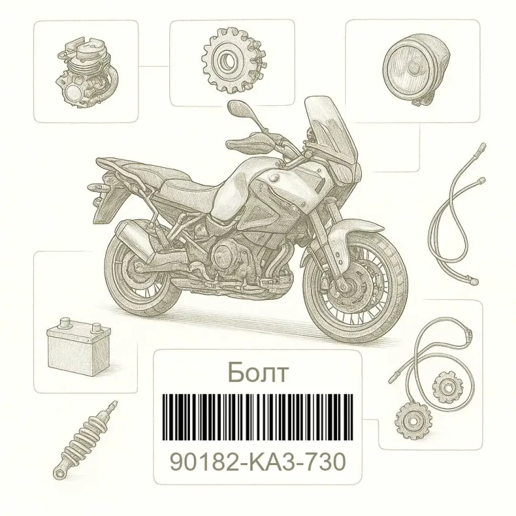 90182-KA3-730 Болт, Honda Номер детали 90182-KA3-730, 90182KA3730