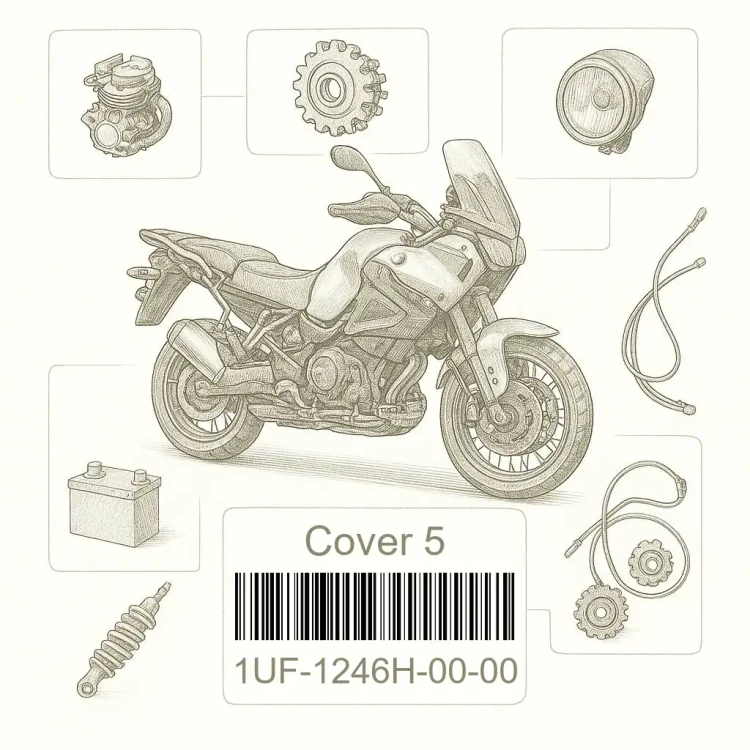1UF-1246H-00-00 Cover 5, Yamaha Номер детали 1UF-1246H-00-00, 1UF1246H0000, 1UF-1246H-00, 1UF1246H00, 1UF 1246H 00