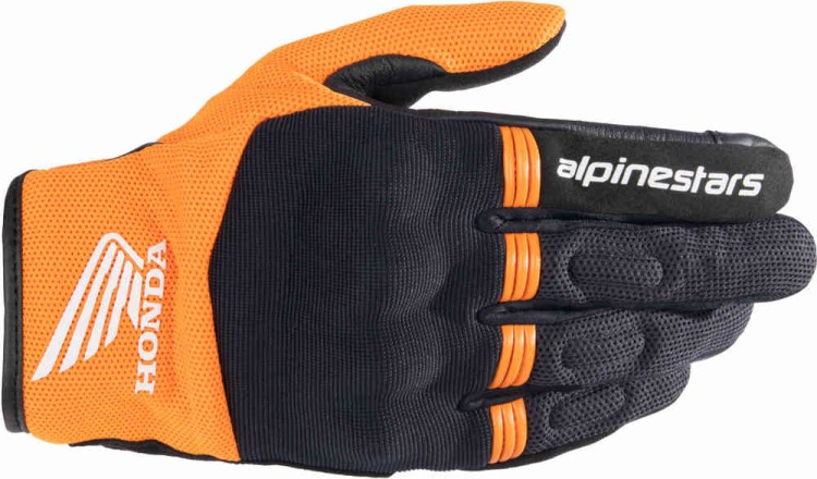 Мотоперчатки для города, спорта и туринга Alpinestars Honda Copper Черный/Оранжевый 3568321-14-XL