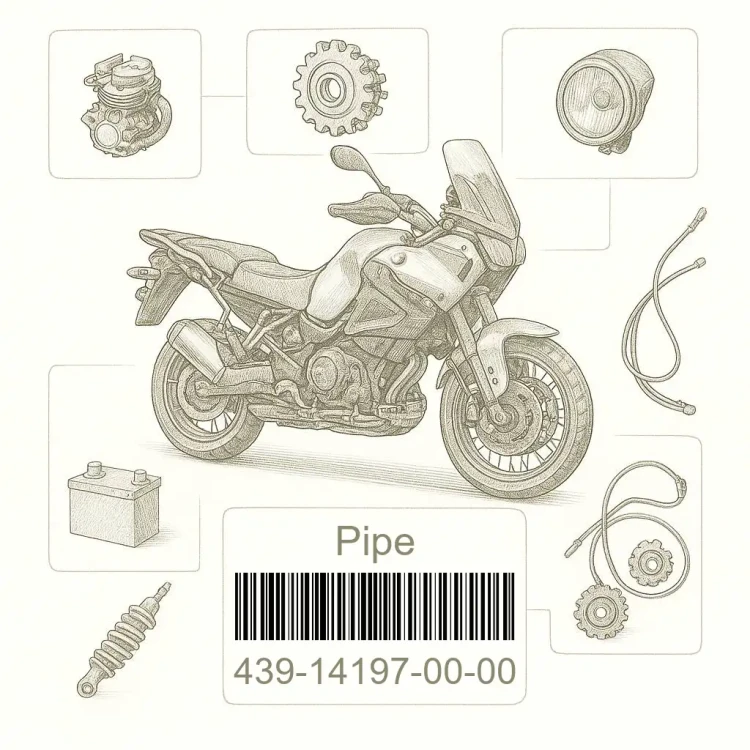 439-14197-00-00 Pipe, Airvent, Yamaha Номер детали 439-14197-00-00, 439141970000, 439-14197-00, 4391419700, 439 14197 00
