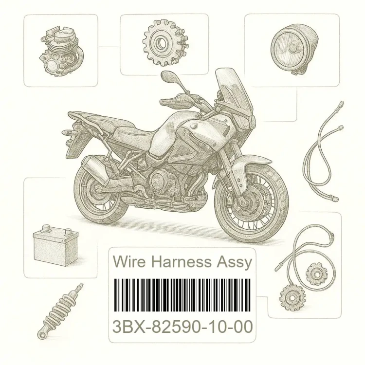 3BX-82590-10-00 Wire Harness Assy, Yamaha Номер детали 3BX-82590-10-00, 3BX825901000, 3BX-82590-10, 3BX8259010, 3BX 82590 10