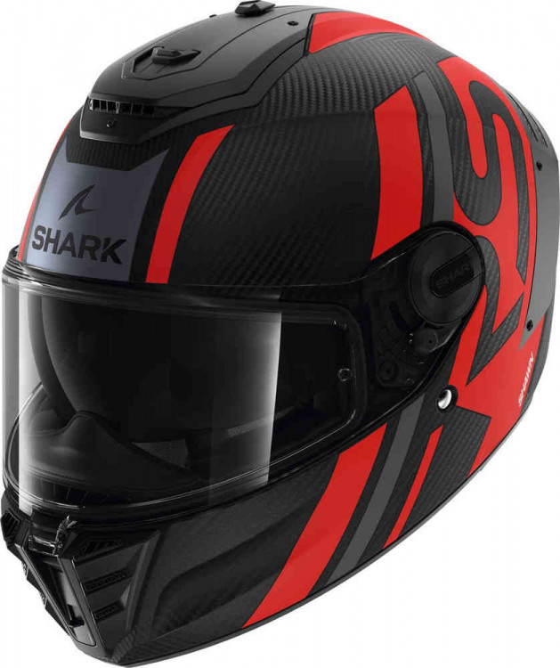 Мотошлем интеграл Shark Spartan RS Shawn Carbon Черный матовый/Красный HE8156E-DAR-XS