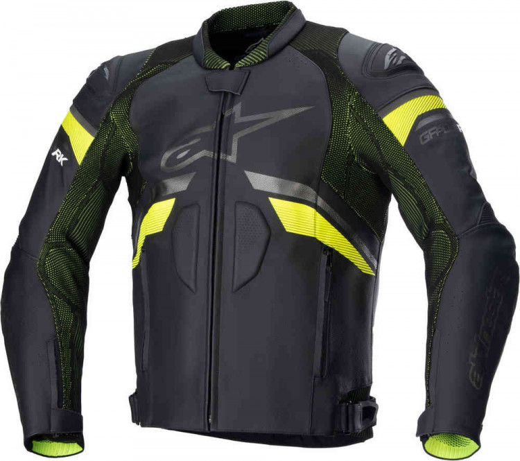 Мотокуртка кожаная мужская Alpinestars GP Plus R V3 Rideknit Черный/Желтый 3100321-155-52