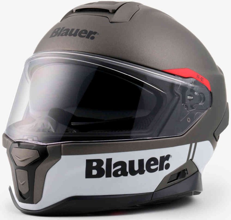 Мотошлем интеграл Blauer FF-01 Матовый серый 12CBKHU20117-H00001-H80-XS