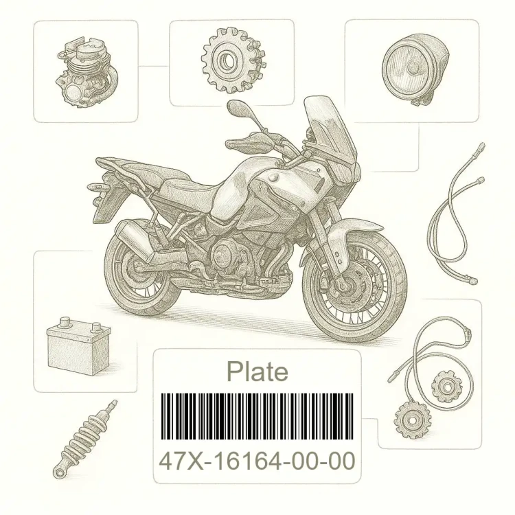 47X-16164-00-00 Plate, Thrust 2, Yamaha Номер детали 47X-16164-00-00, 47X161640000, 47X-16164-00, 47X1616400, 47X 16164 00