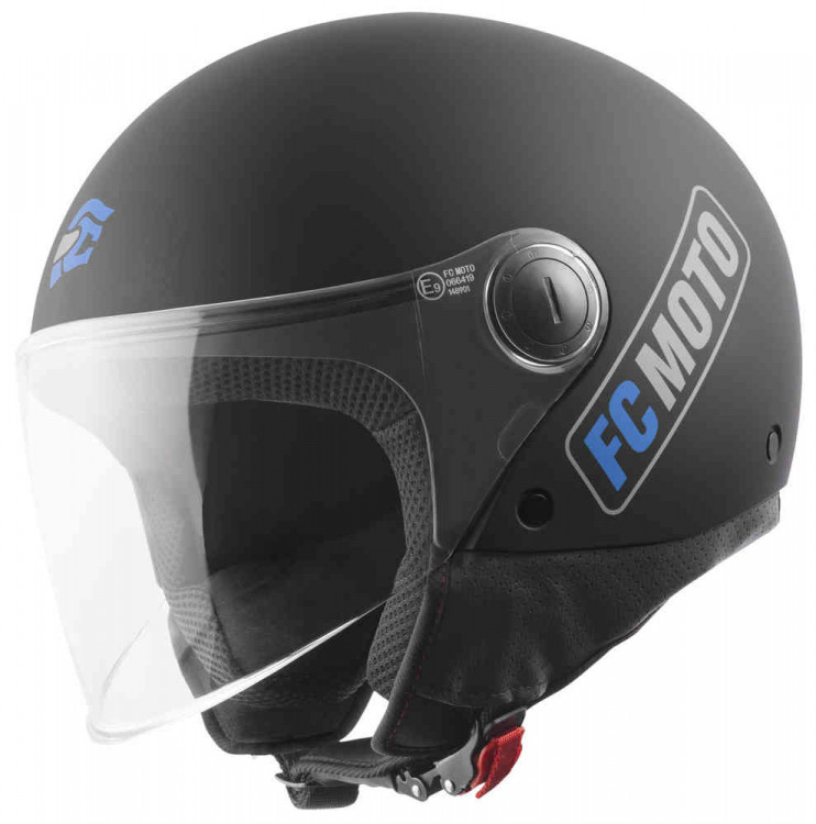 Мотошлем открытый FC-Moto Square-RS Черный матовый/Синий FCM-17-MH-009-14-XL
