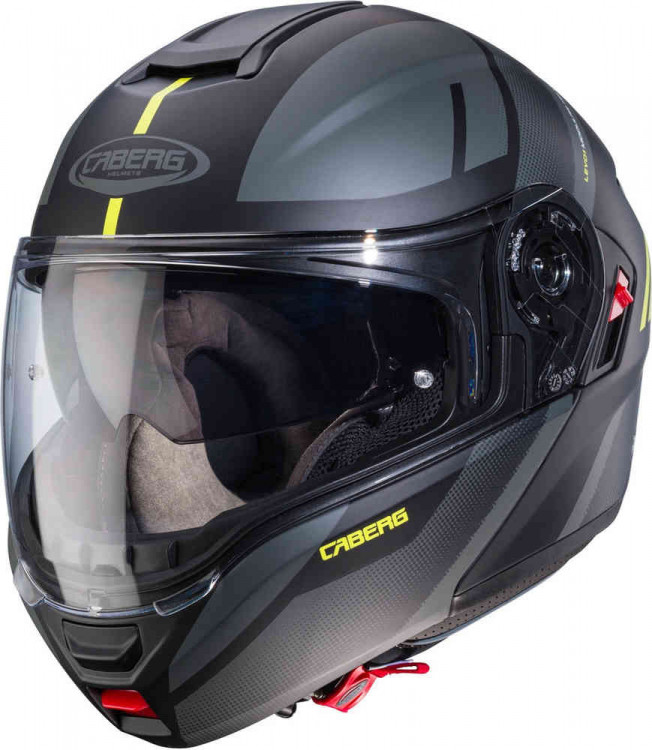 Мотошлем модуляр Caberg Levo X Manta Черный матовый/Серый/Желтый CA10092025-L