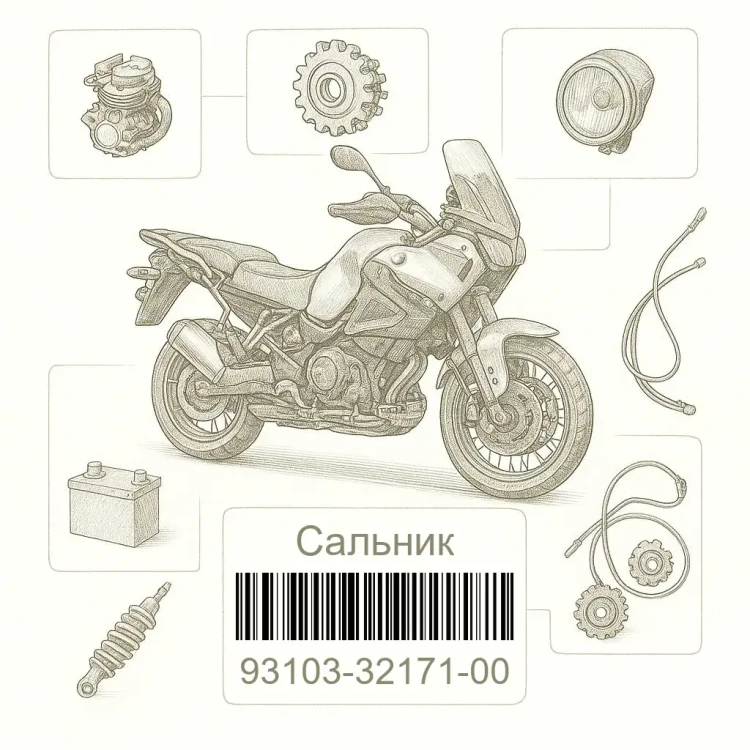 93103-32171-00 Сальник, Yamaha Номер детали 93103-32171-00, 931033217100, 93103-32171, 9310332171, 93103 32171