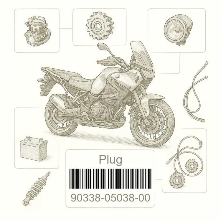 90338-05038-00 Plug, Yamaha Номер детали 90338-05038-00, 903380503800, 90338-05038, 9033805038, 90338 05038